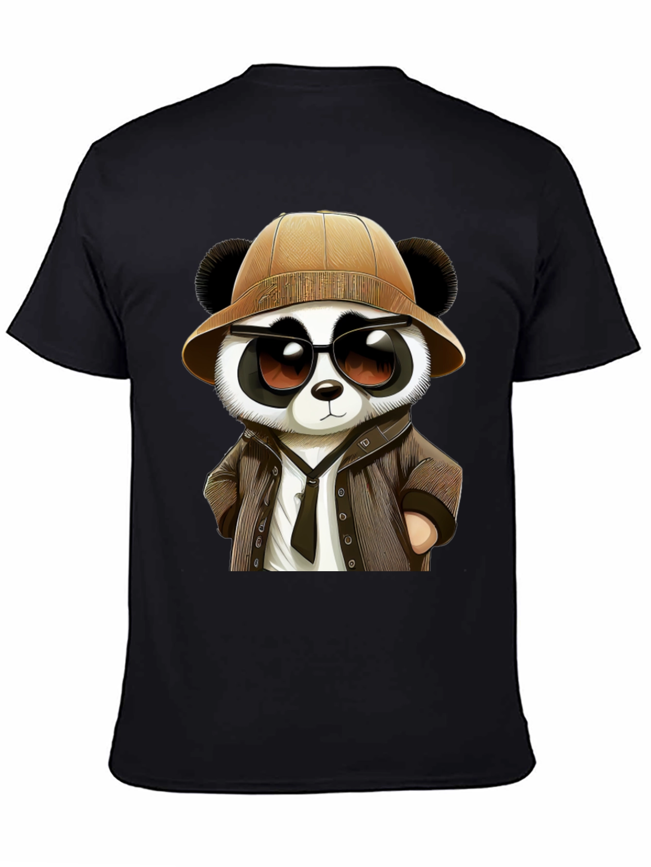 Panda Detective Graphic Tee - Black T-Shirt