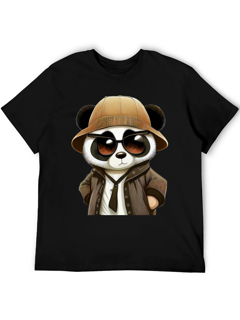 Panda Detective Graphic Tee - Black T-Shirt