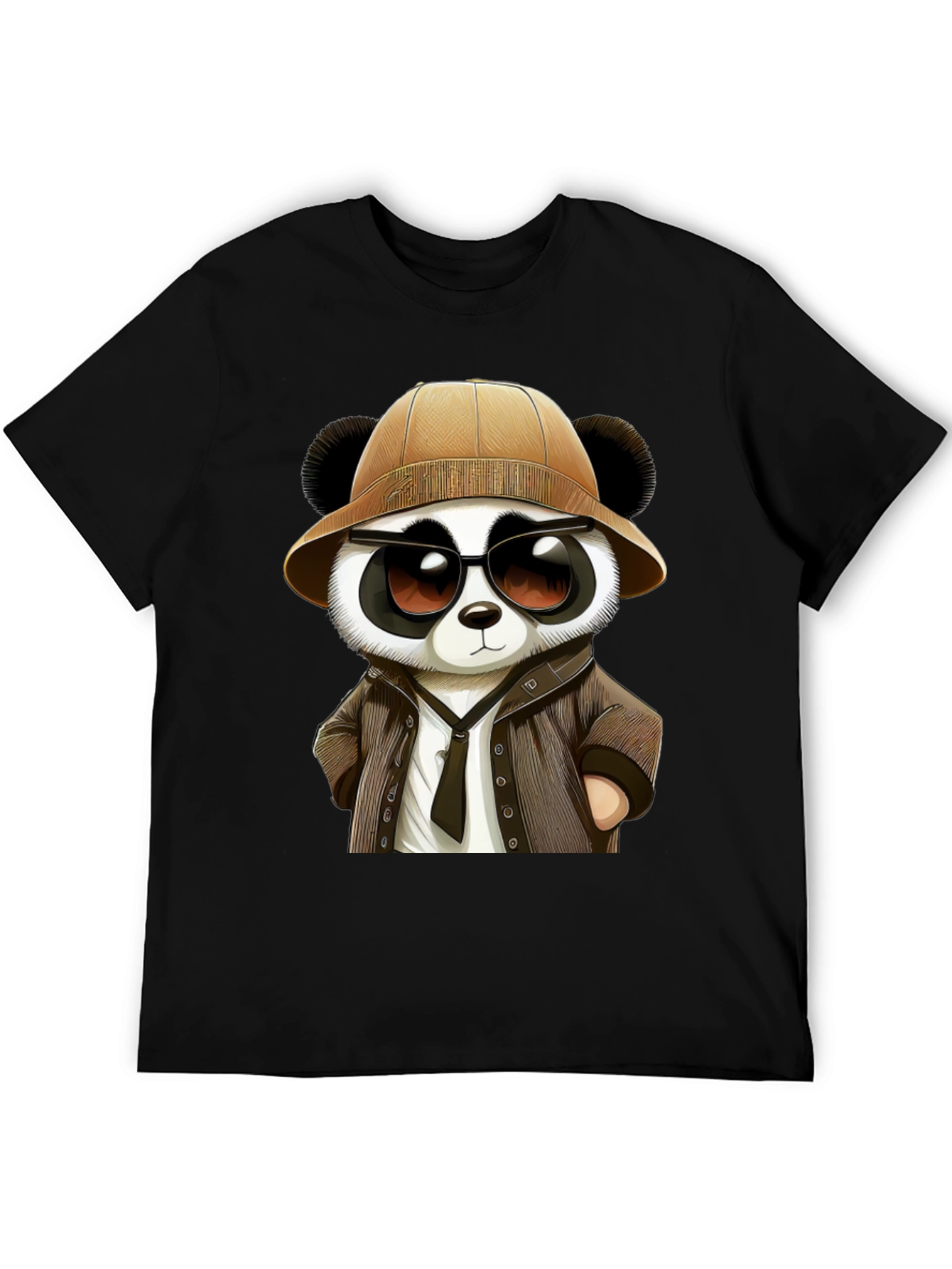 Panda Detective Graphic Tee - Black T-Shirt
