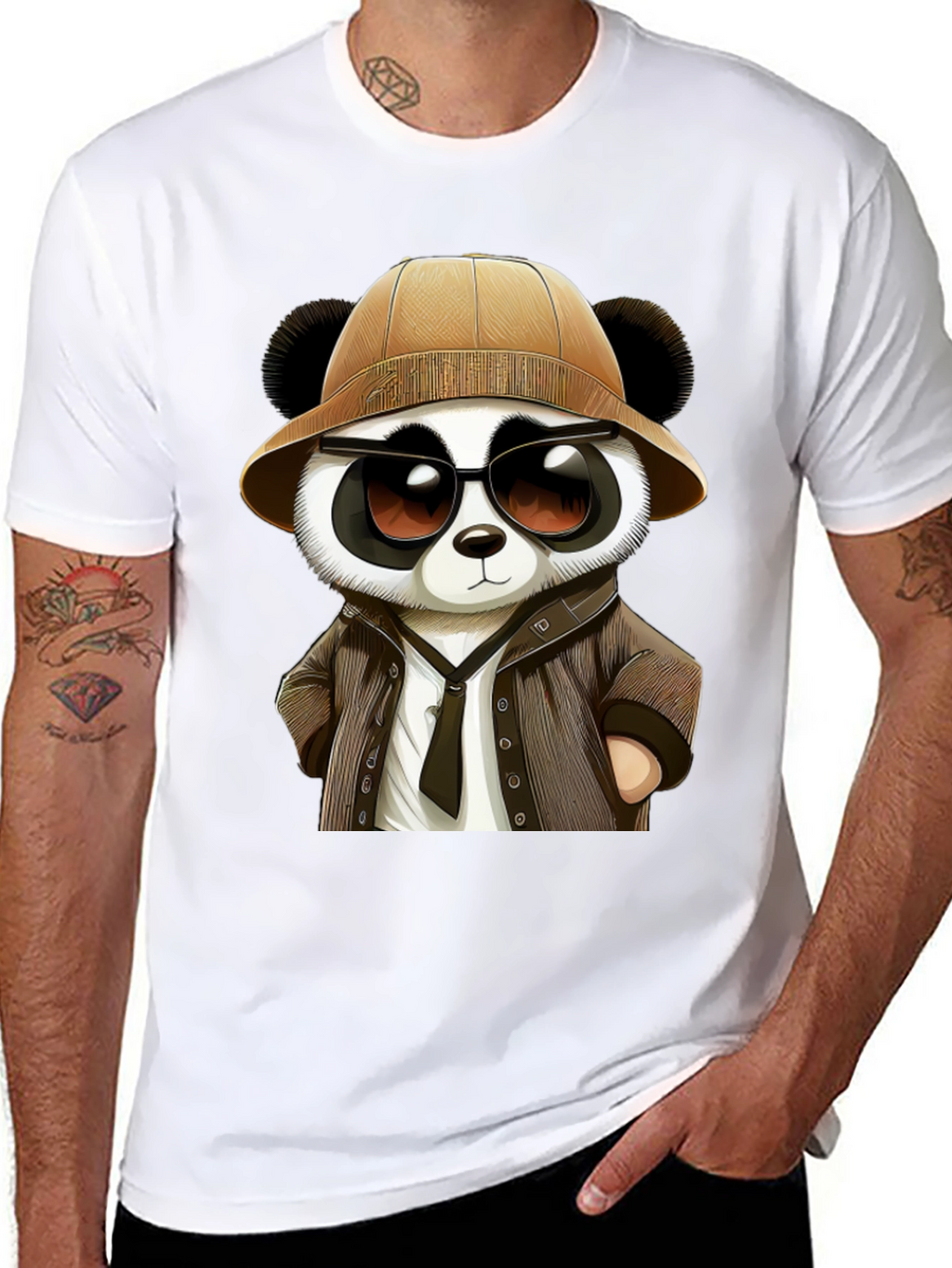 Panda Detective Graphic Tee - Black T-Shirt