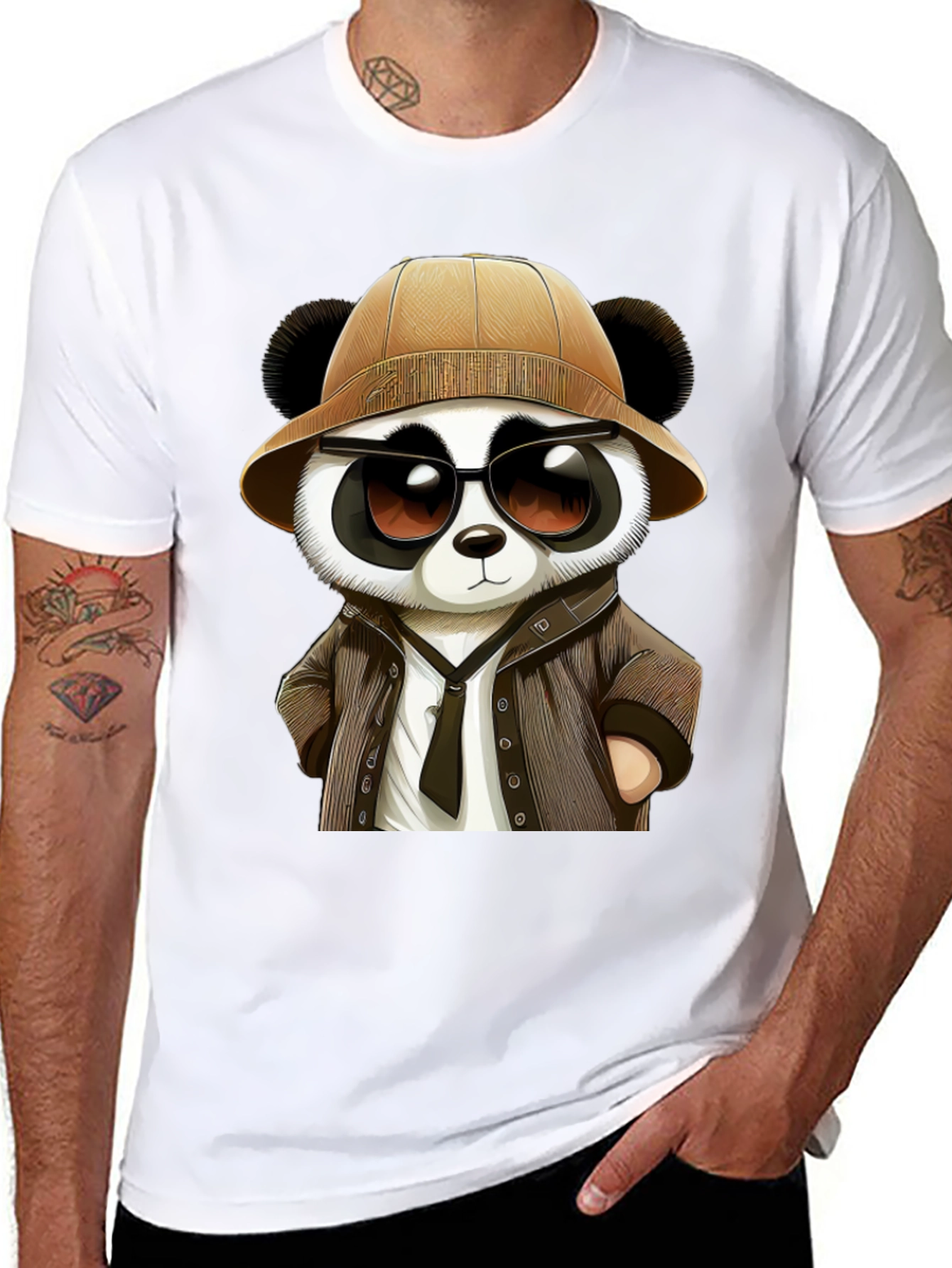 Panda Detective Graphic Tee - Black T-Shirt