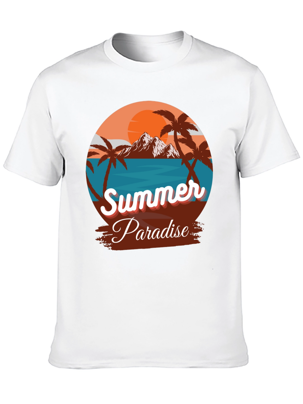 Summer Paradise Graphic Tee - Tropical Beach Vibes