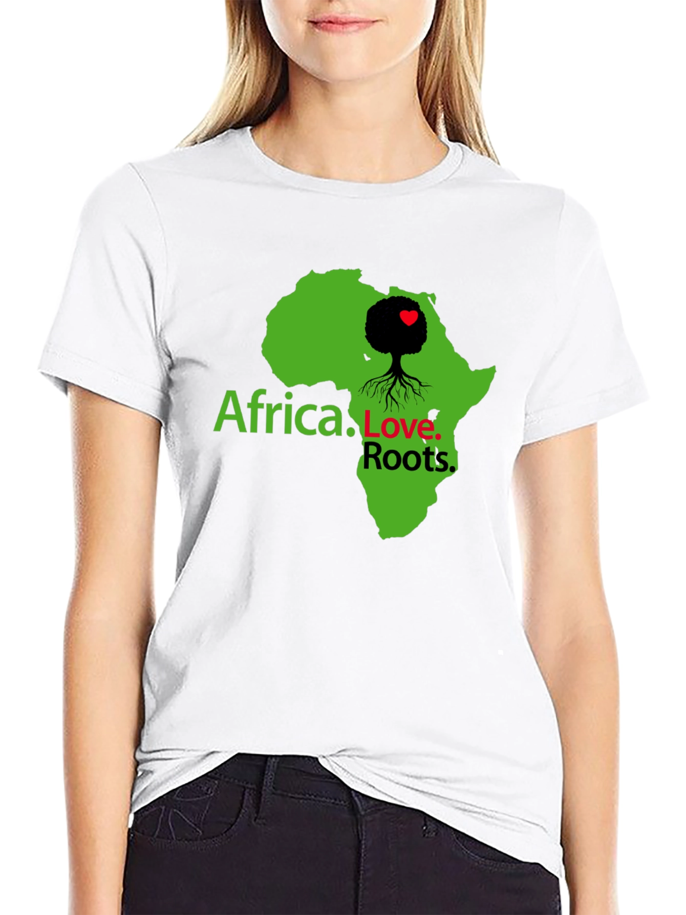Africa Love Roots Graphic Tee - Black Cotton T-Shirt
