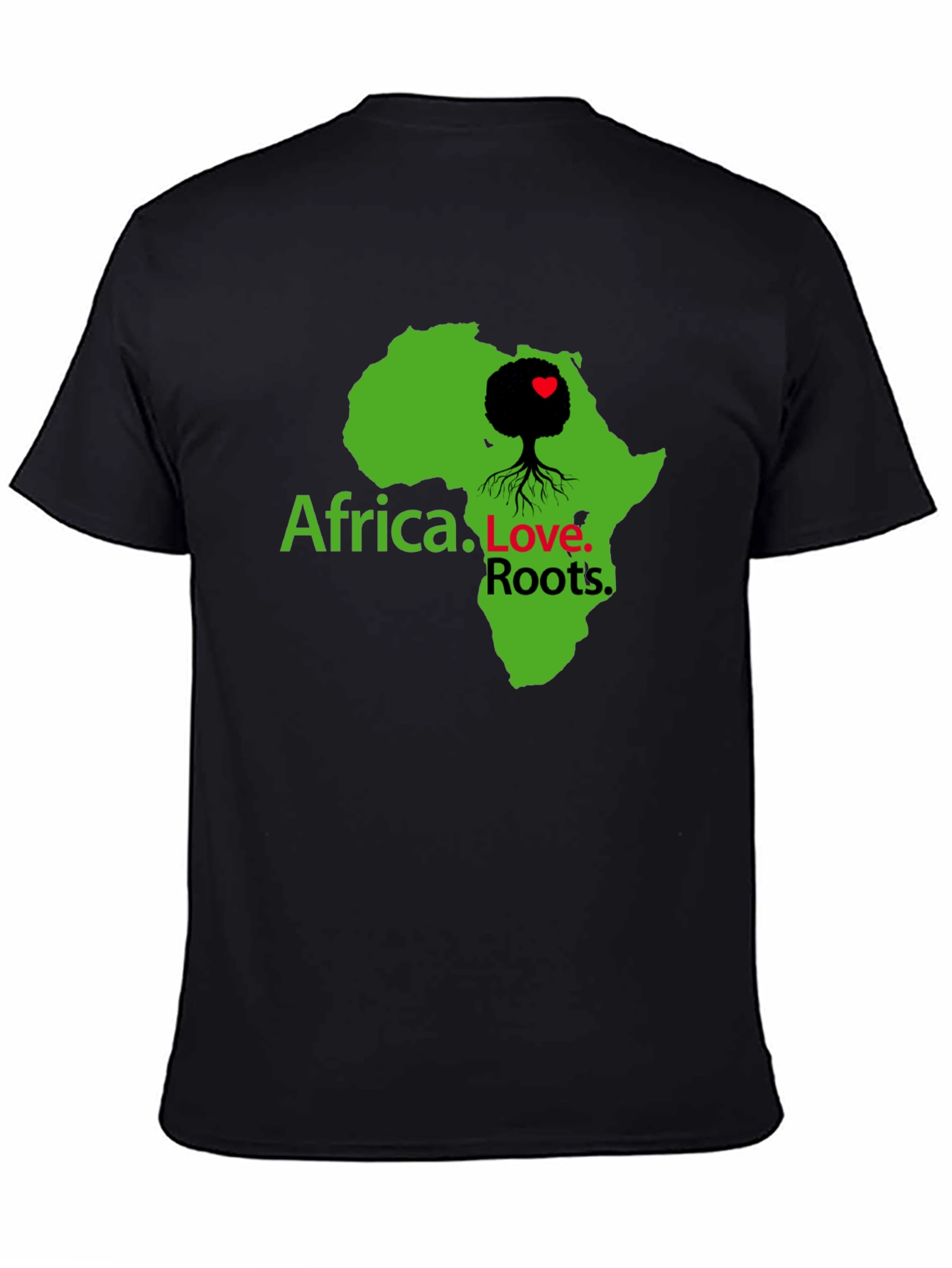 Africa Love Roots Graphic Tee - Black Cotton T-Shirt