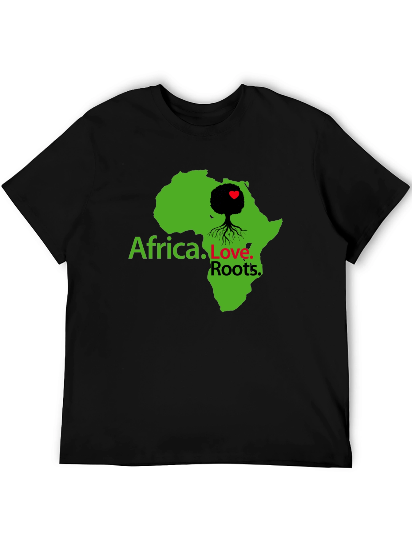 Africa Love Roots Graphic Tee - Black Cotton T-Shirt