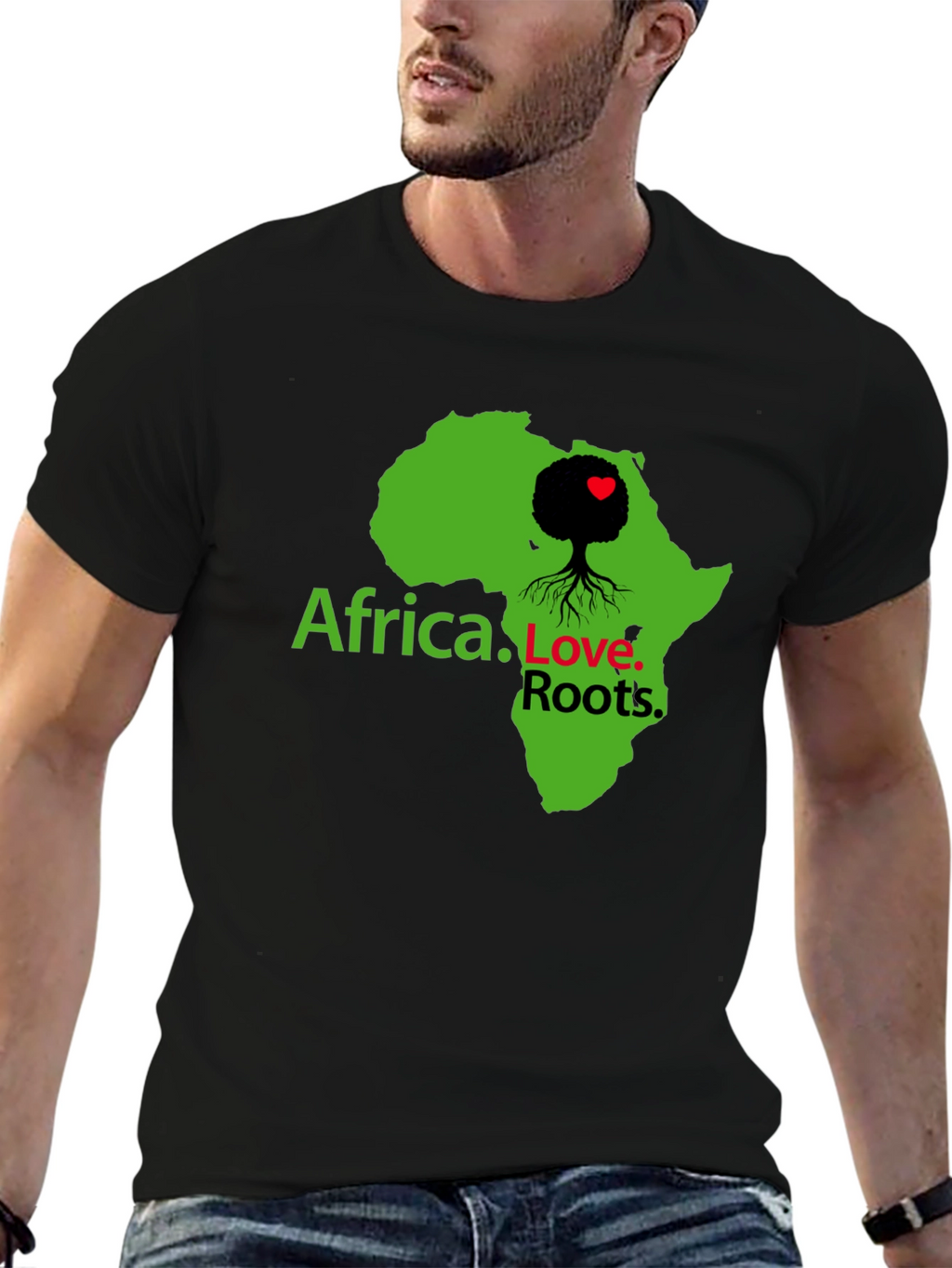 Africa Love Roots Graphic Tee - Black Cotton T-Shirt