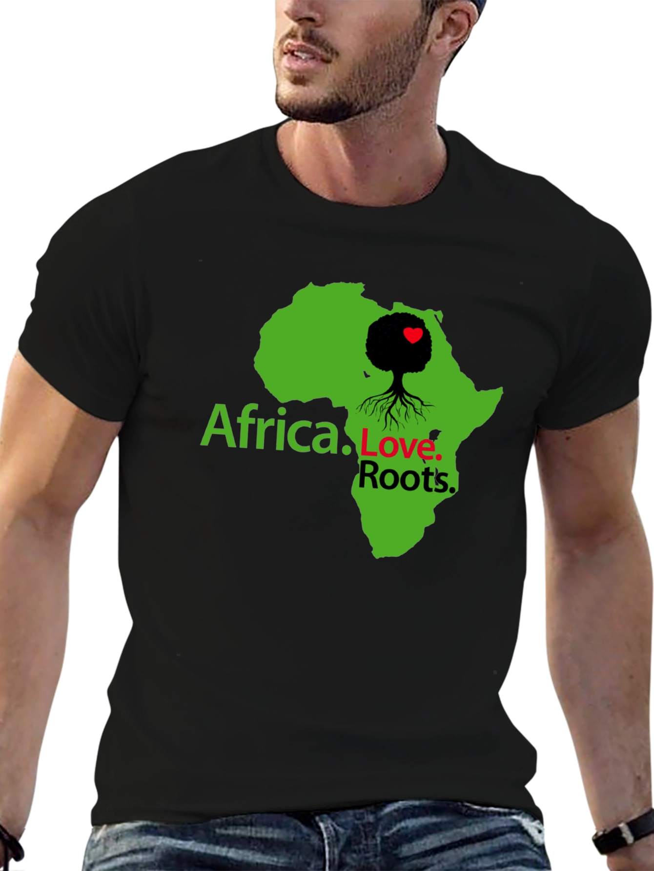 Africa Love Roots Graphic Tee - Black Cotton T-Shirt