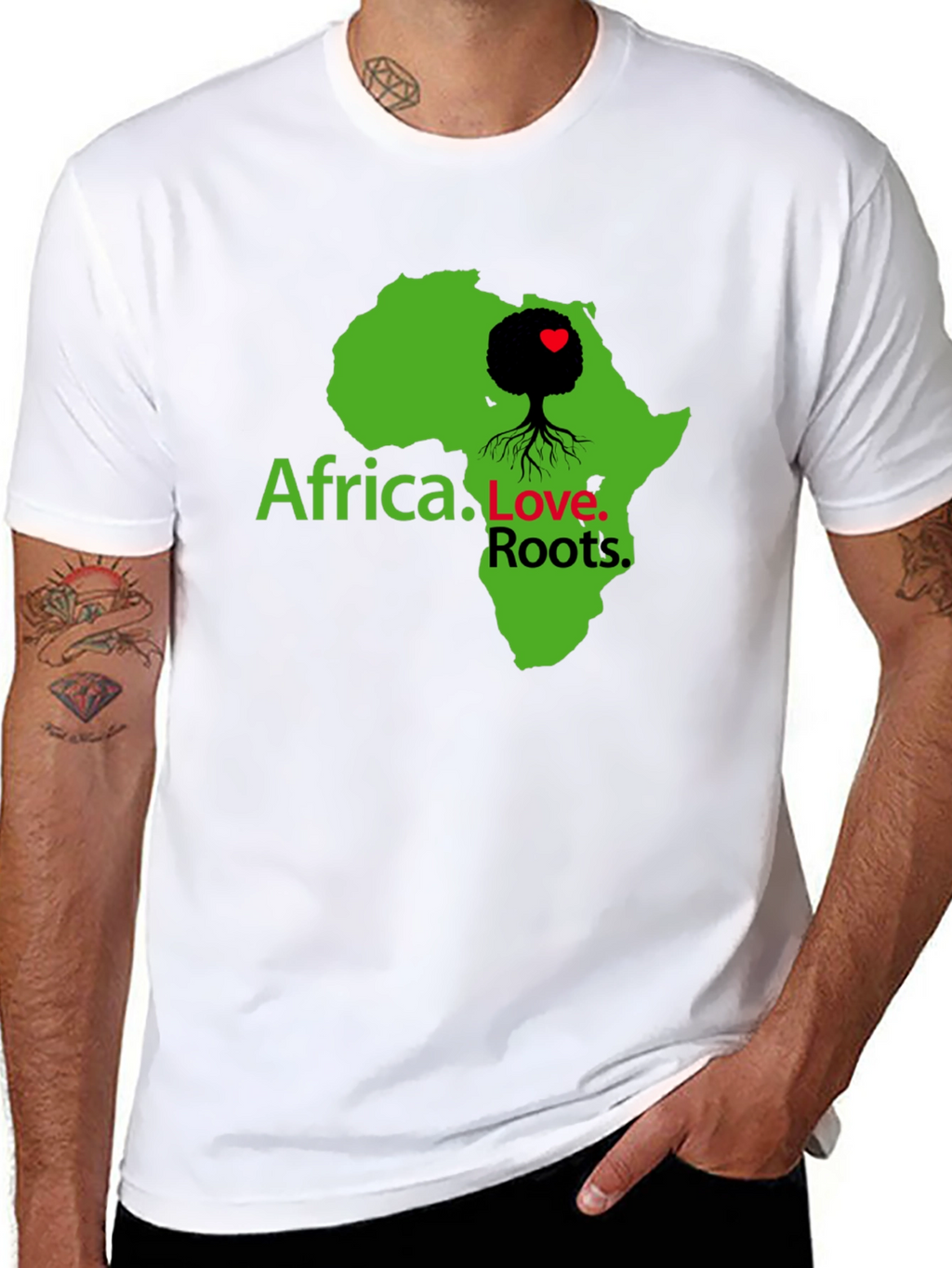 Africa Love Roots Graphic Tee - Black Cotton T-Shirt