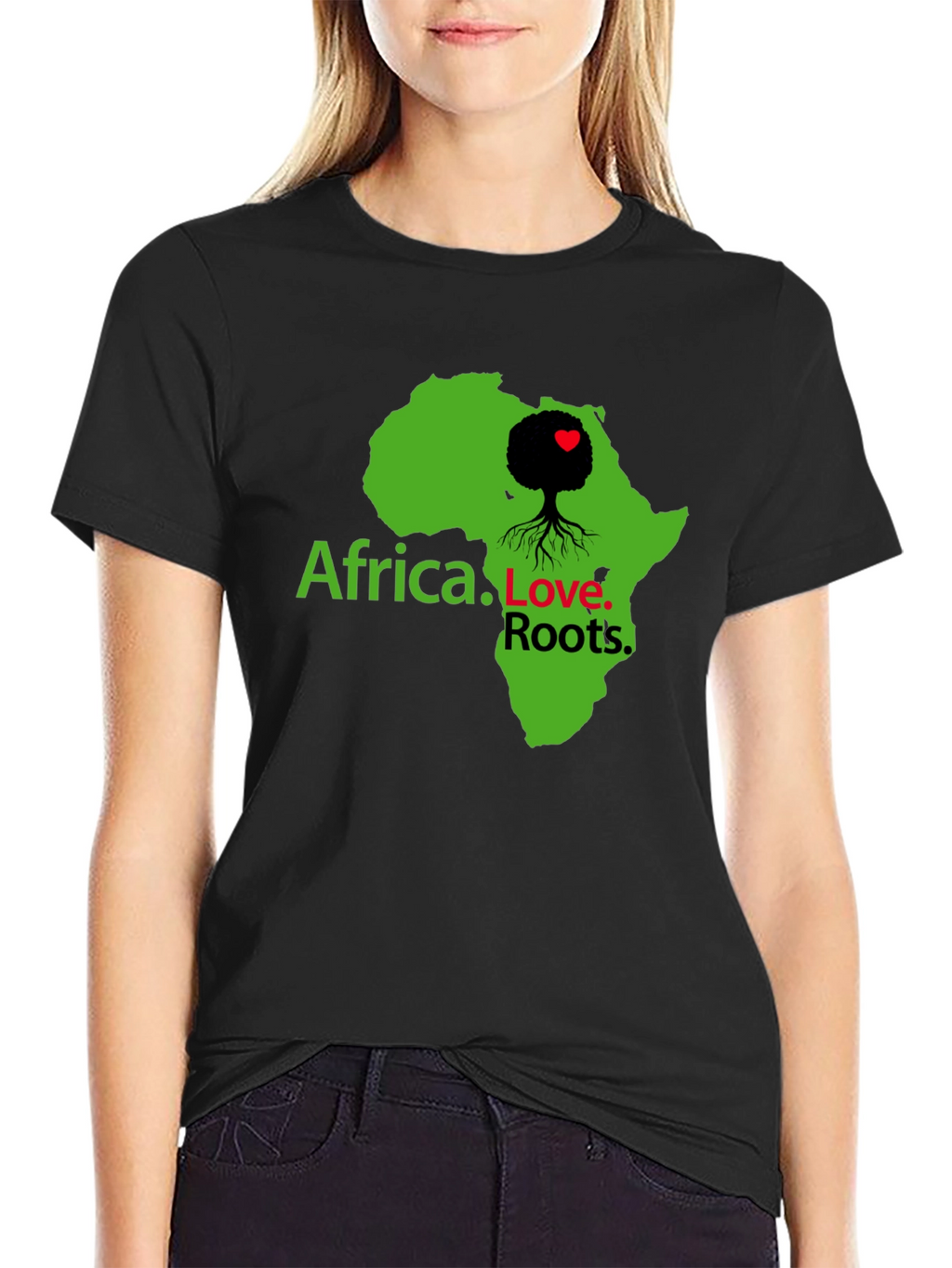 Africa Love Roots Graphic Tee - Black Cotton T-Shirt