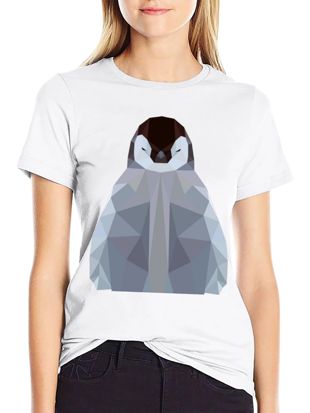 Geometric Penguin Graphic Tee - Modern Design