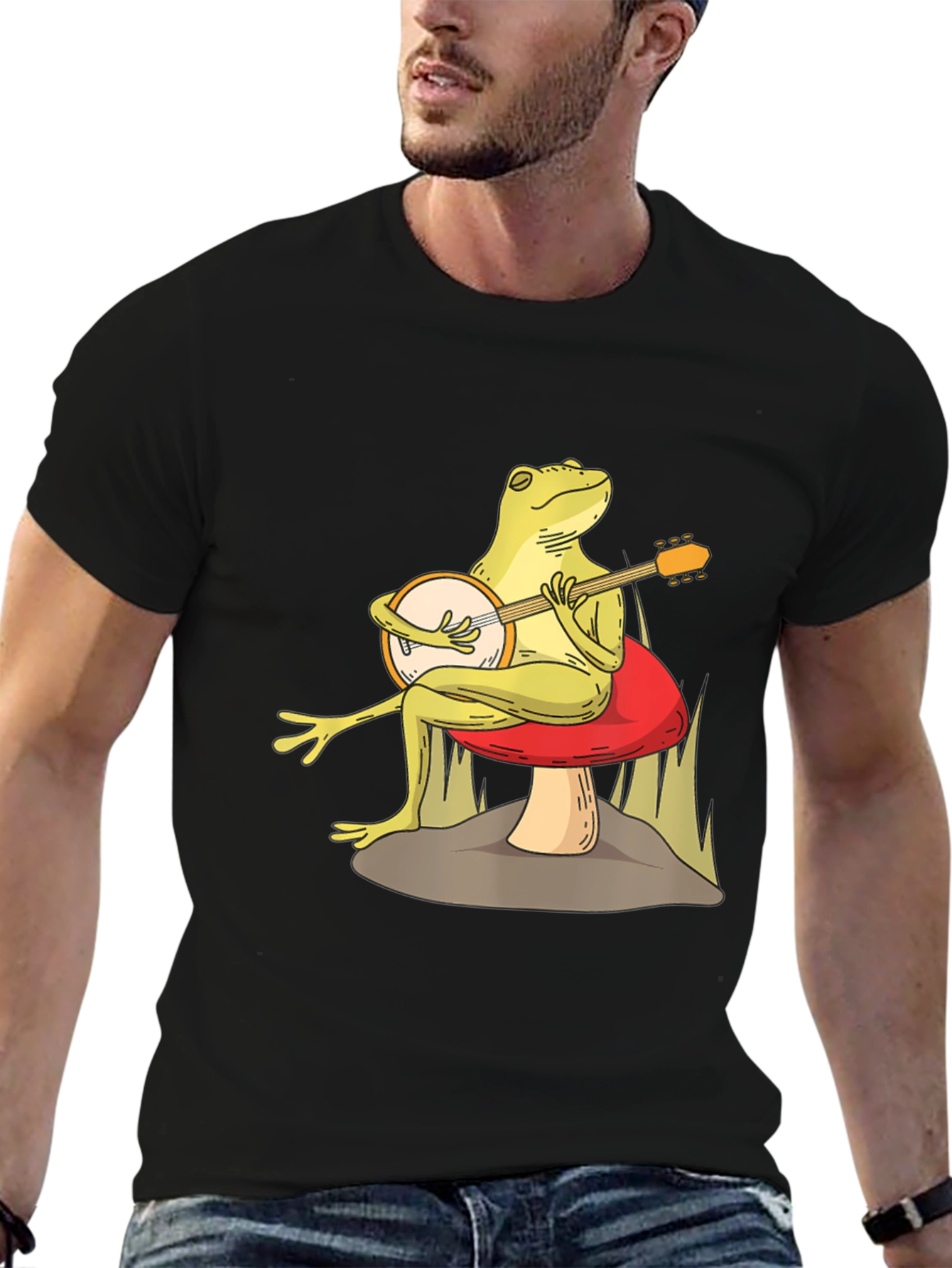 Frog Playing Banjo Graphic Tee