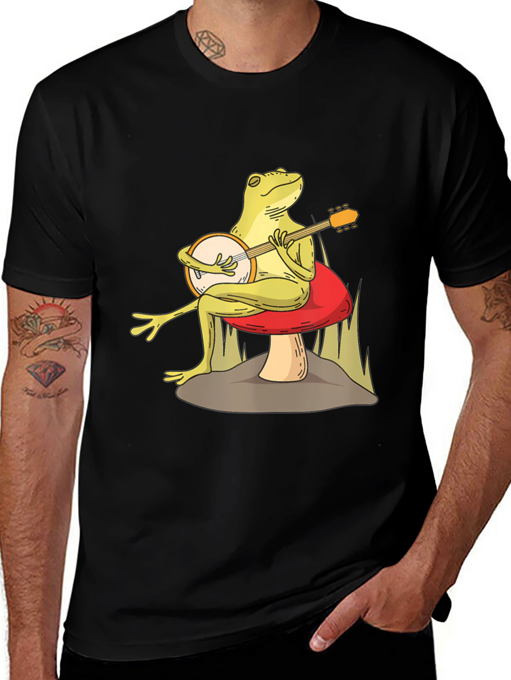 Frog Playing Banjo Graphic Tee