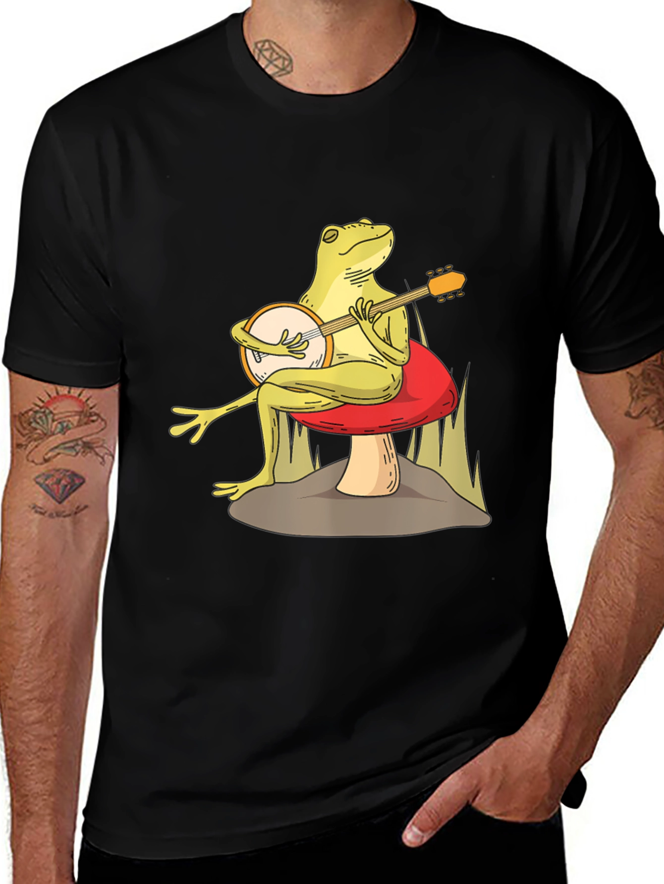 Frog Playing Banjo Graphic Tee