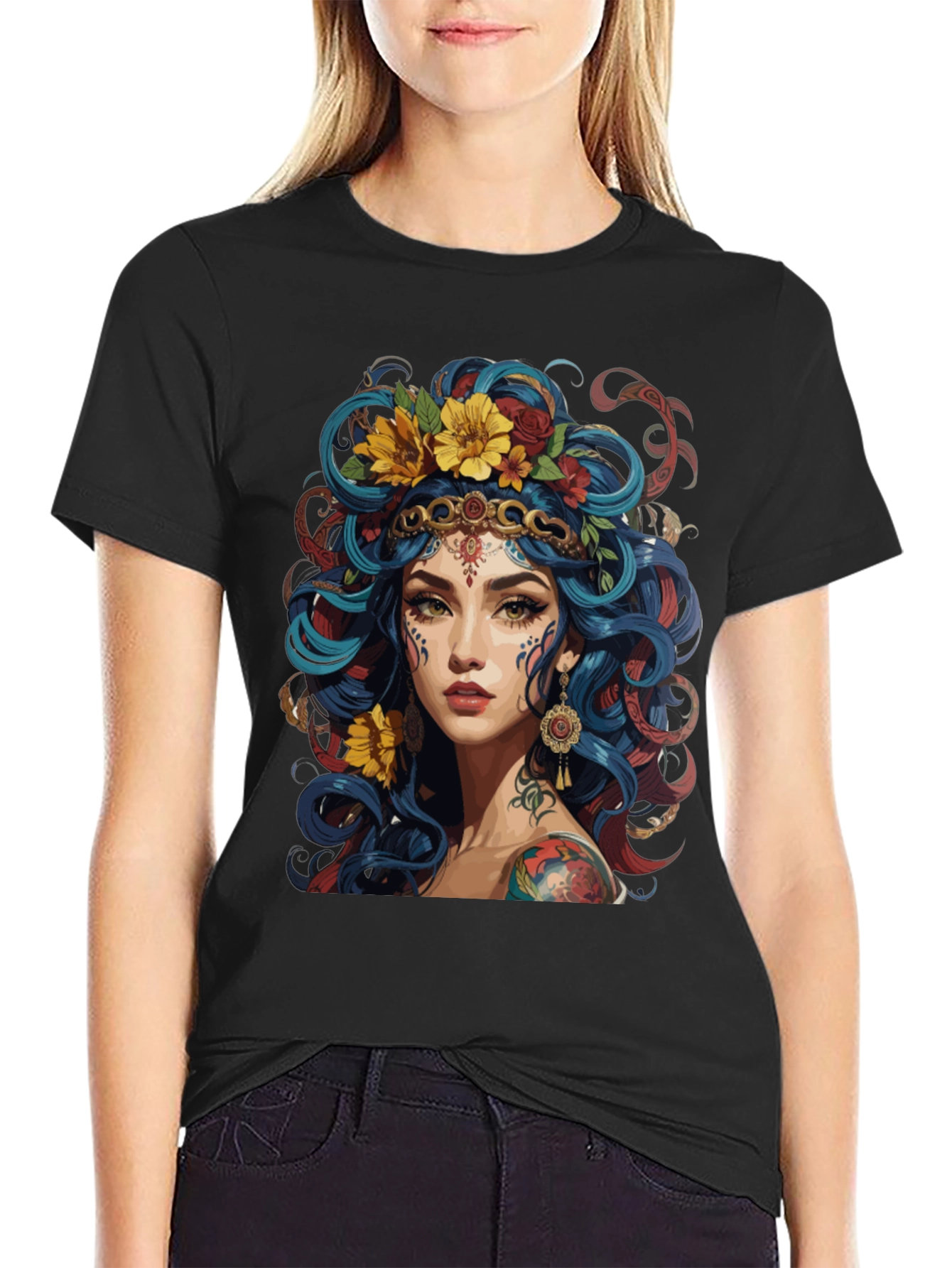 Bohemian Goddess Graphic T-Shirt
