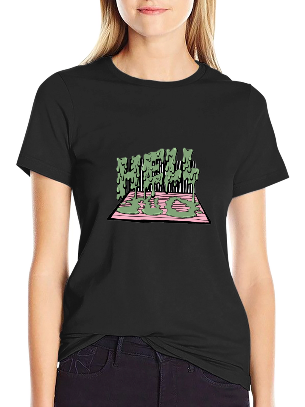 Melting Text Graphic Tee - Cool Streetwear T-Shirt