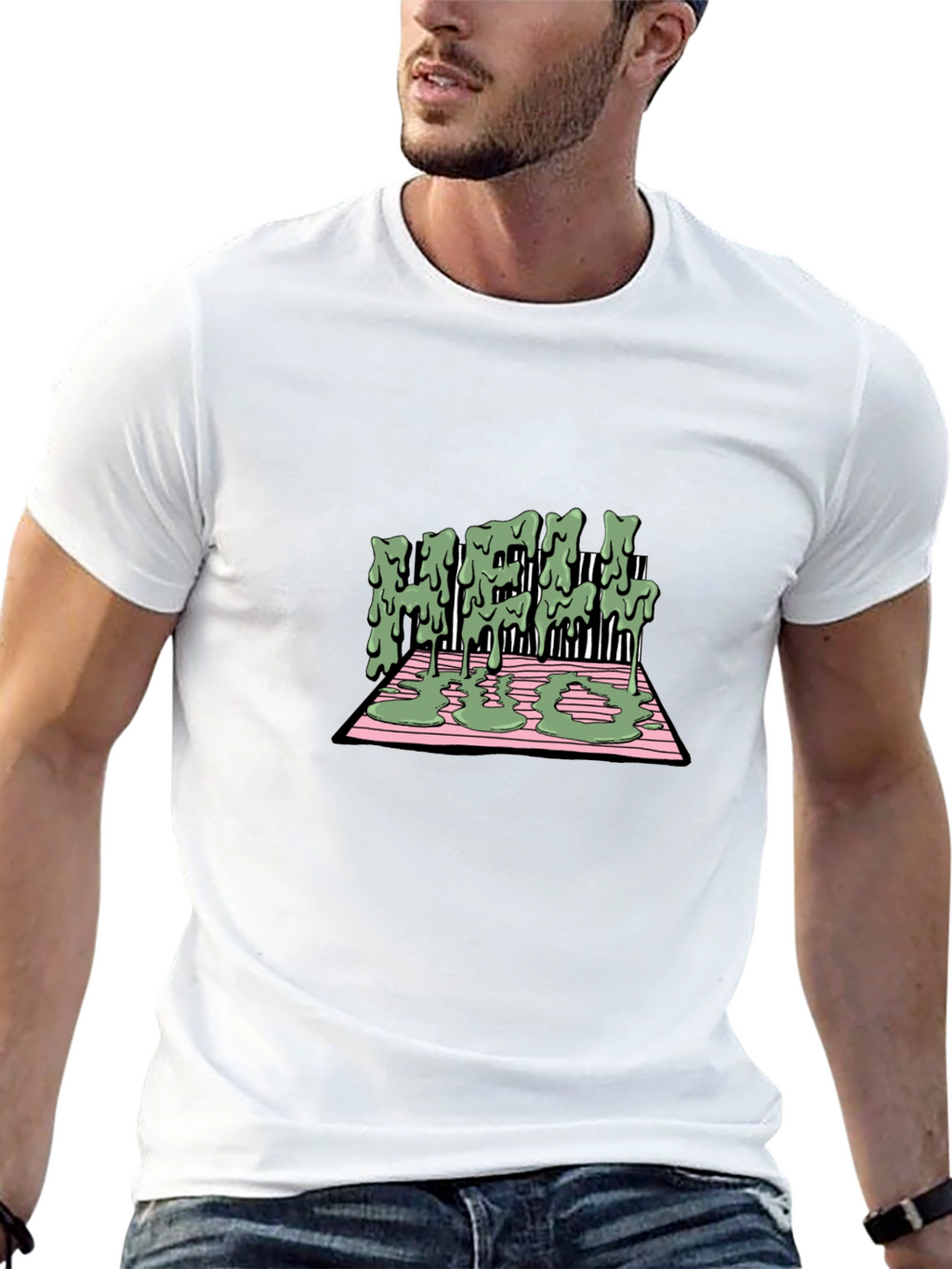 Melting Text Graphic Tee - Cool Streetwear T-Shirt