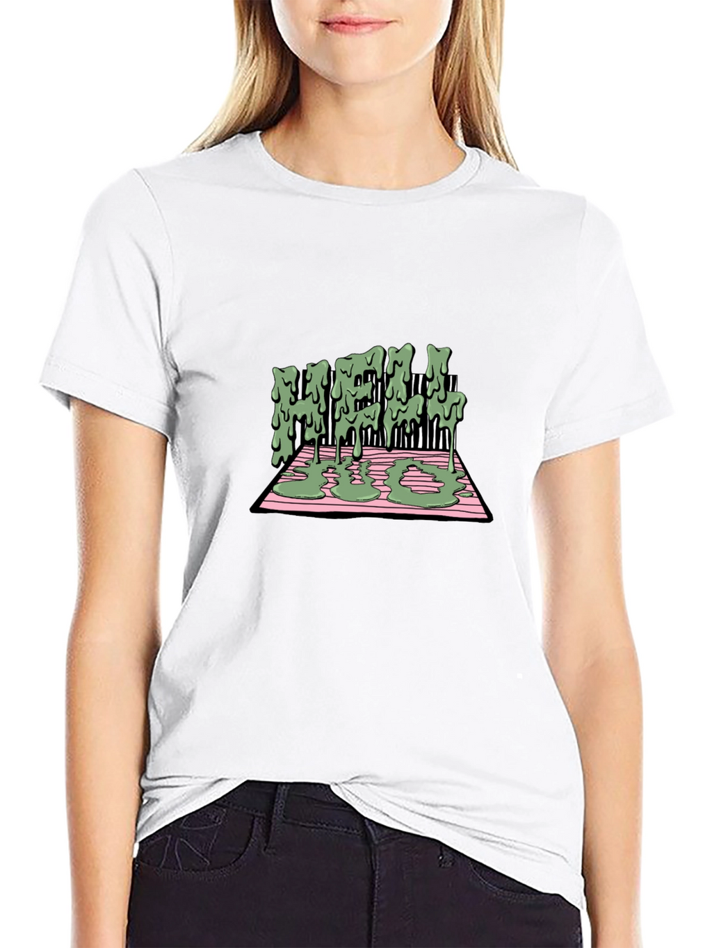 Melting Text Graphic Tee - Cool Streetwear T-Shirt