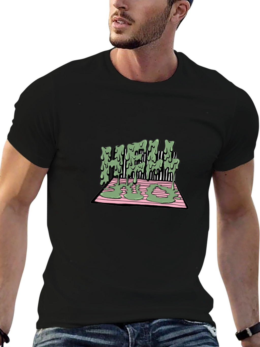 Melting Text Graphic Tee - Cool Streetwear T-Shirt