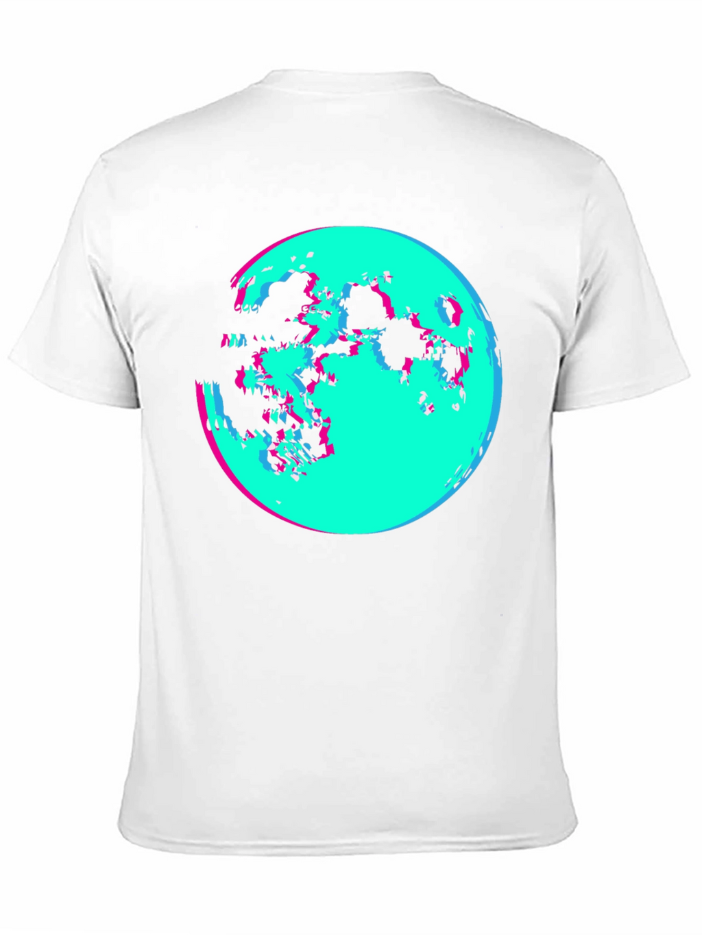 Vaporwave Moon Graphic Tee - Black Cotton Shirt