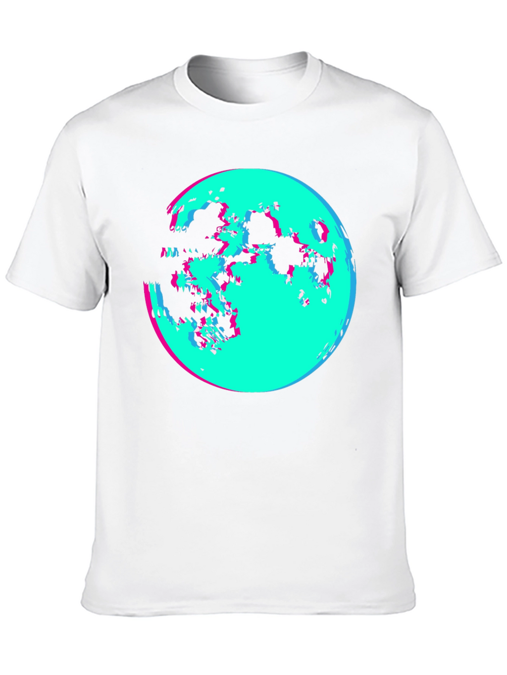 Vaporwave Moon Graphic Tee - Black Cotton Shirt