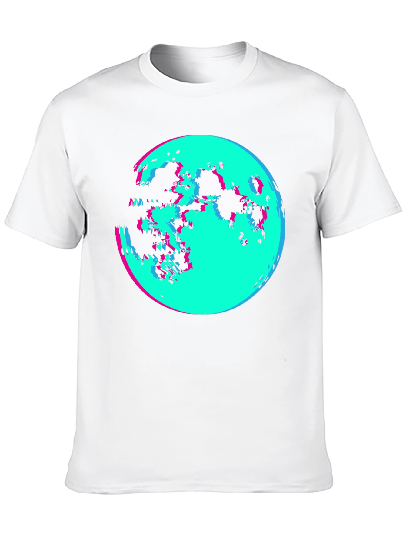 Vaporwave Moon Graphic Tee - Black Cotton Shirt