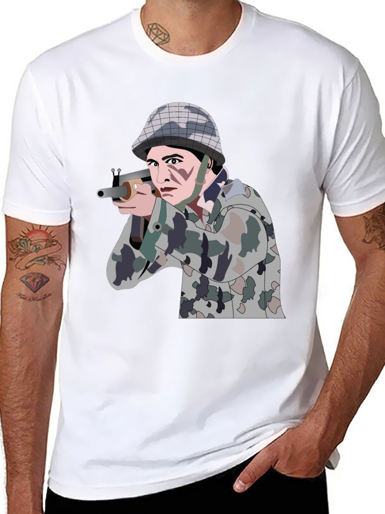 Soldier Graphic Black T-Shirt