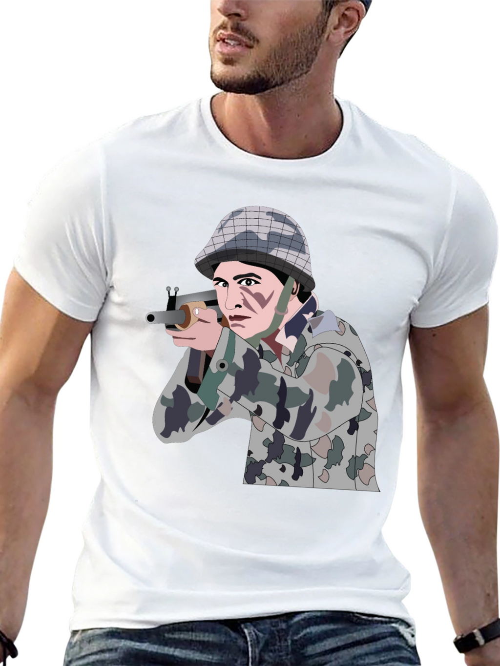 Soldier Graphic Black T-Shirt