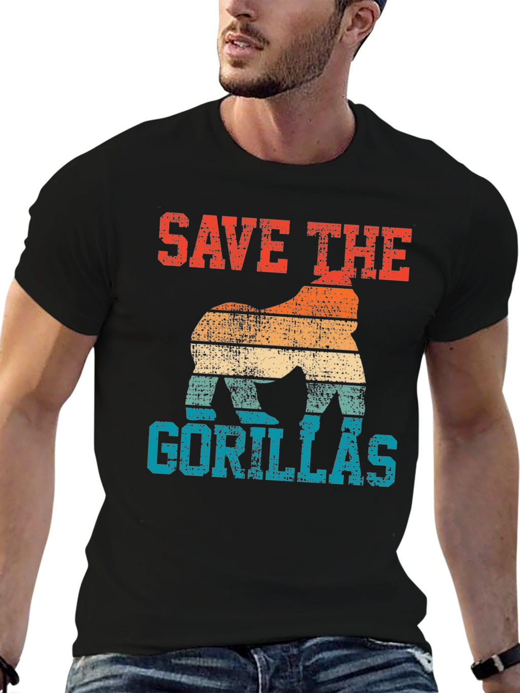 Save the Gorillas Retro T-Shirt