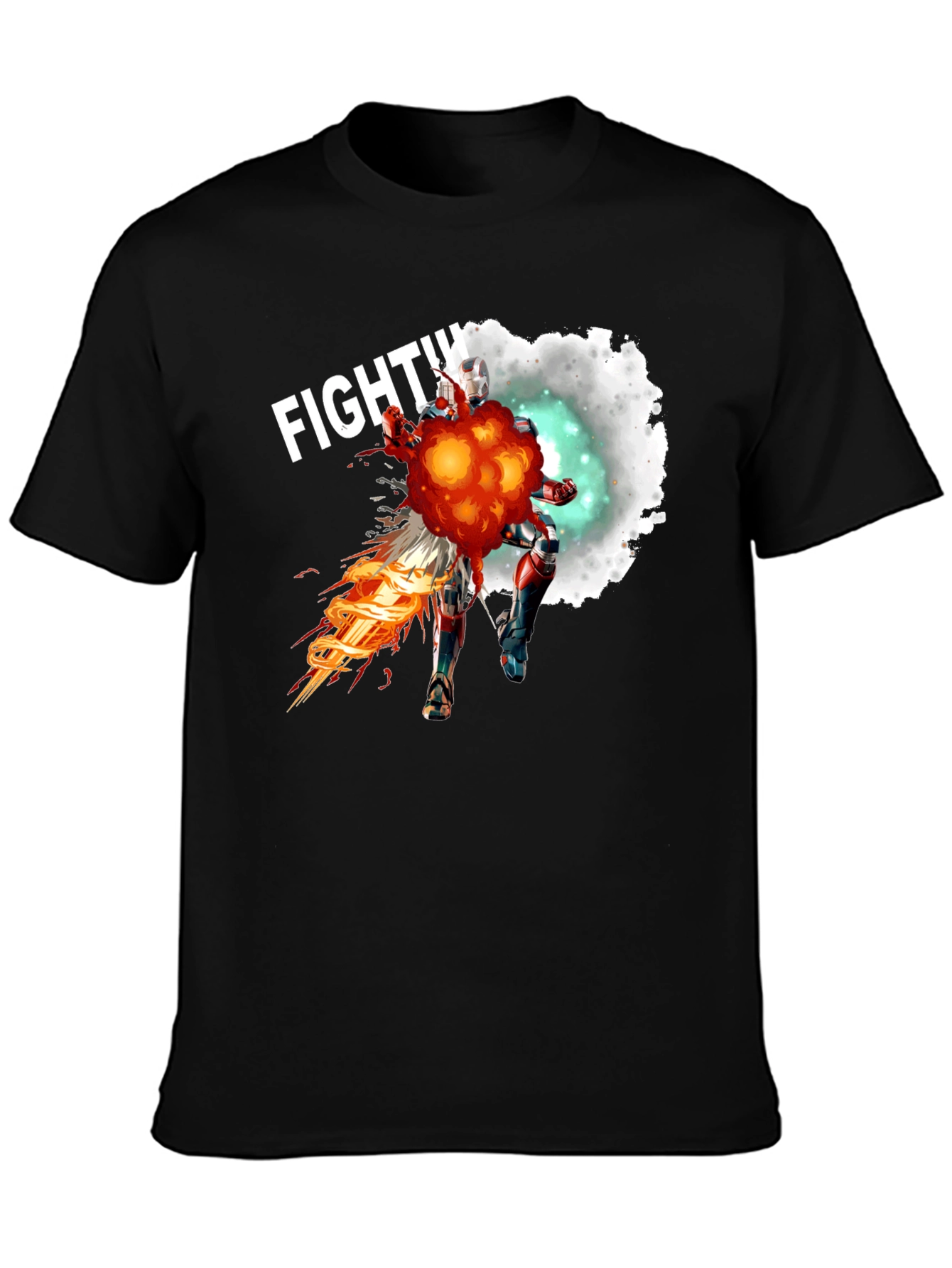 Fighting Hero Graphic T-Shirt - Black