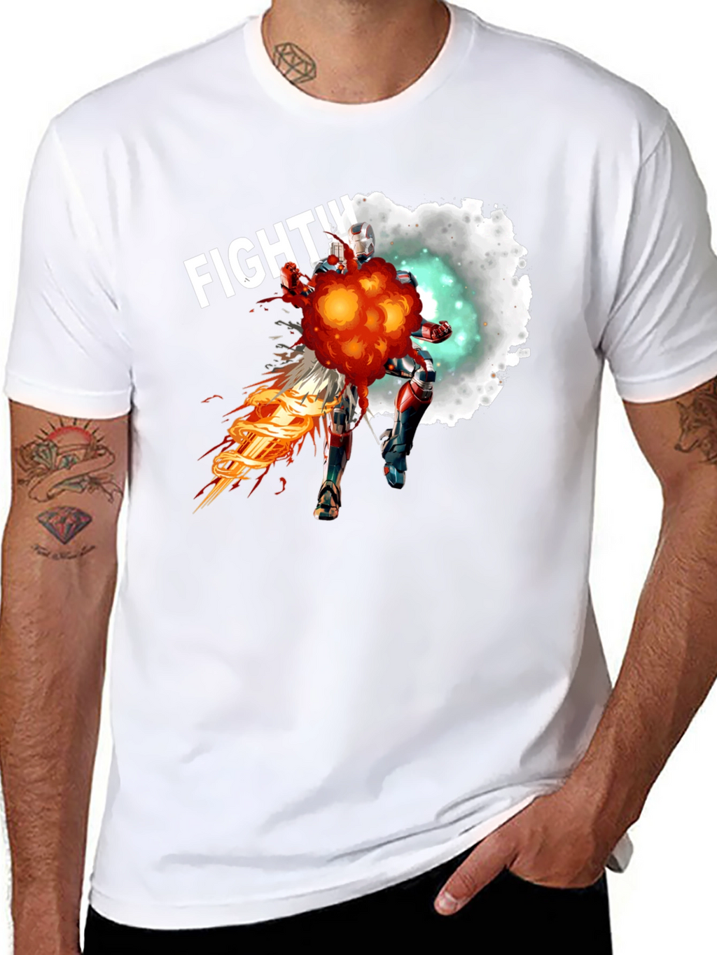 Fighting Hero Graphic T-Shirt - Black