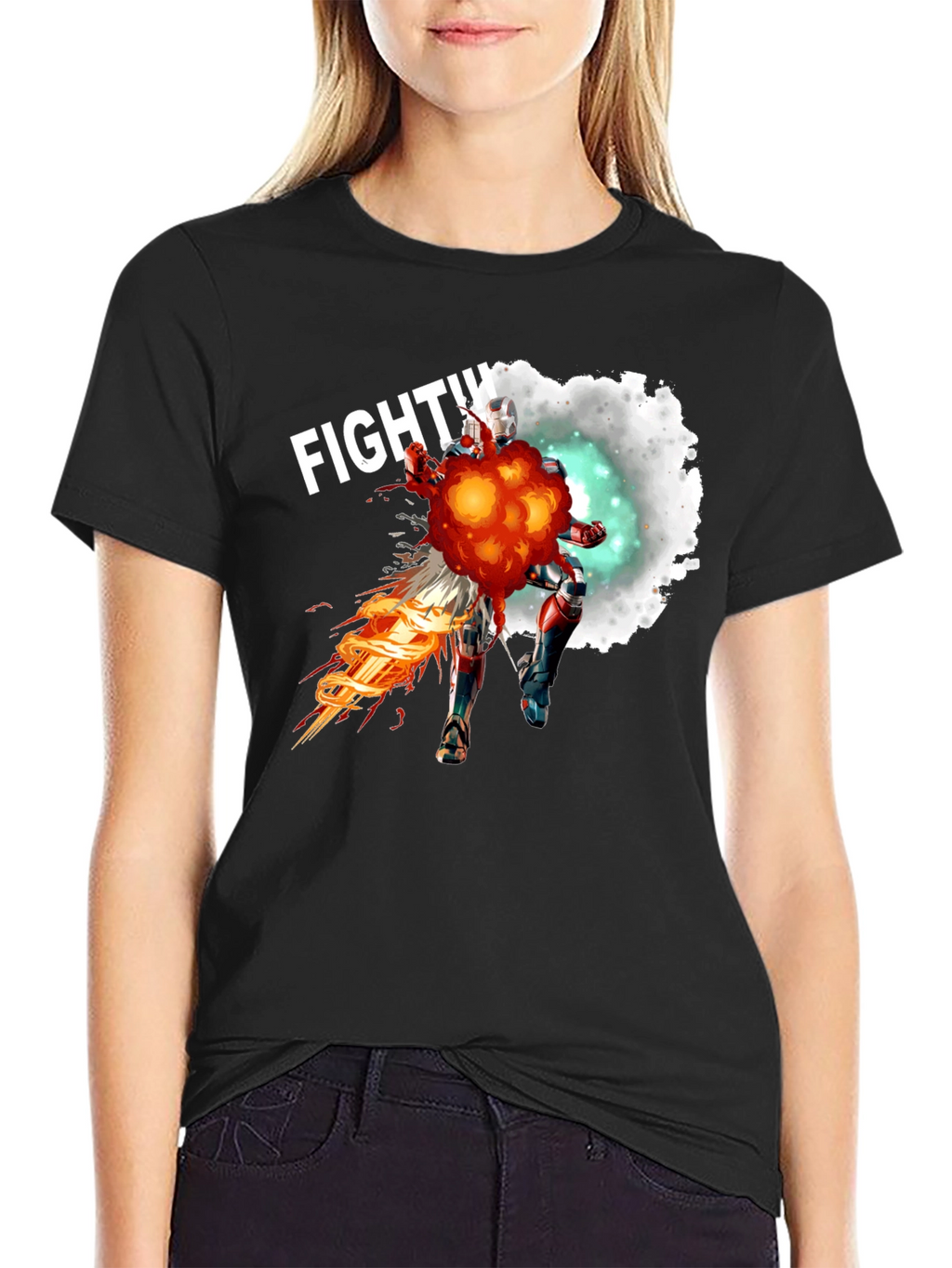 Fighting Hero Graphic T-Shirt - Black