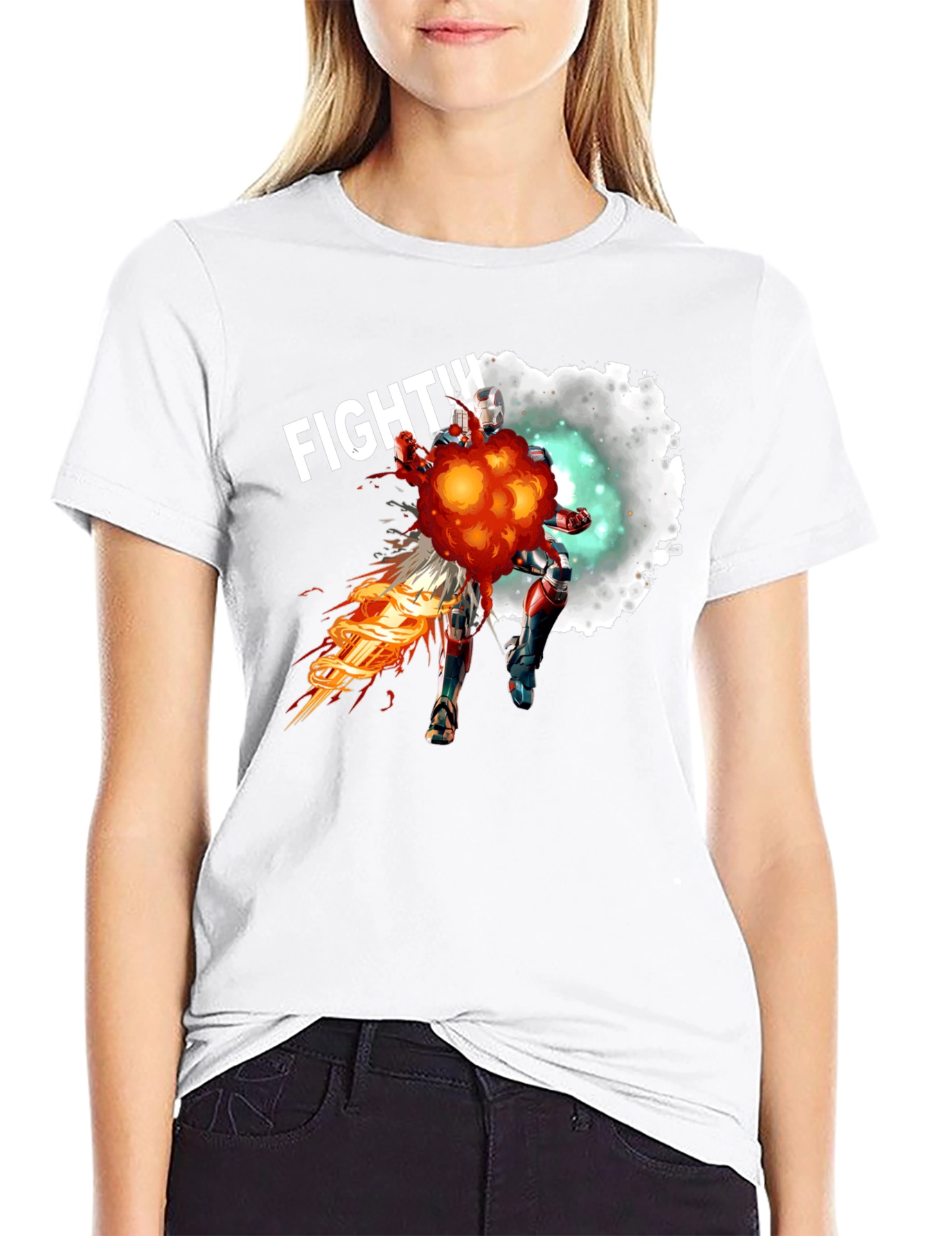 Fighting Hero Graphic T-Shirt - Black