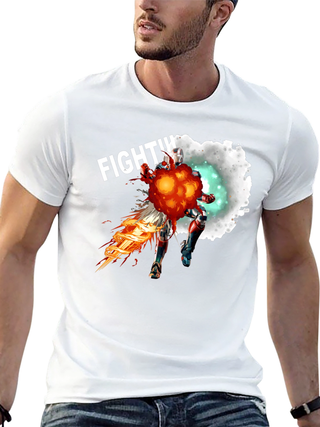 Fighting Hero Graphic T-Shirt - Black