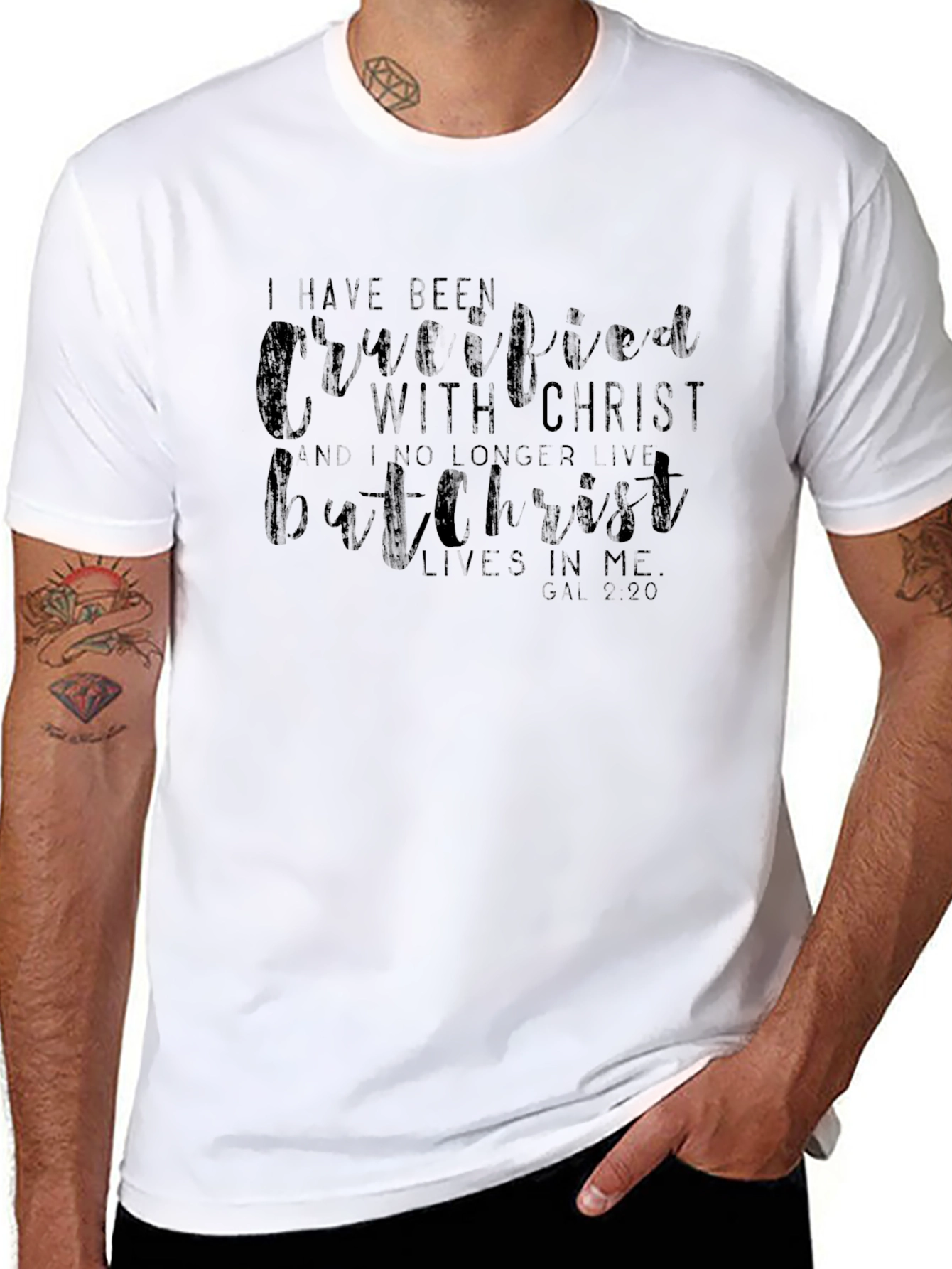 Crucified with Christ Graphic Tee - Black