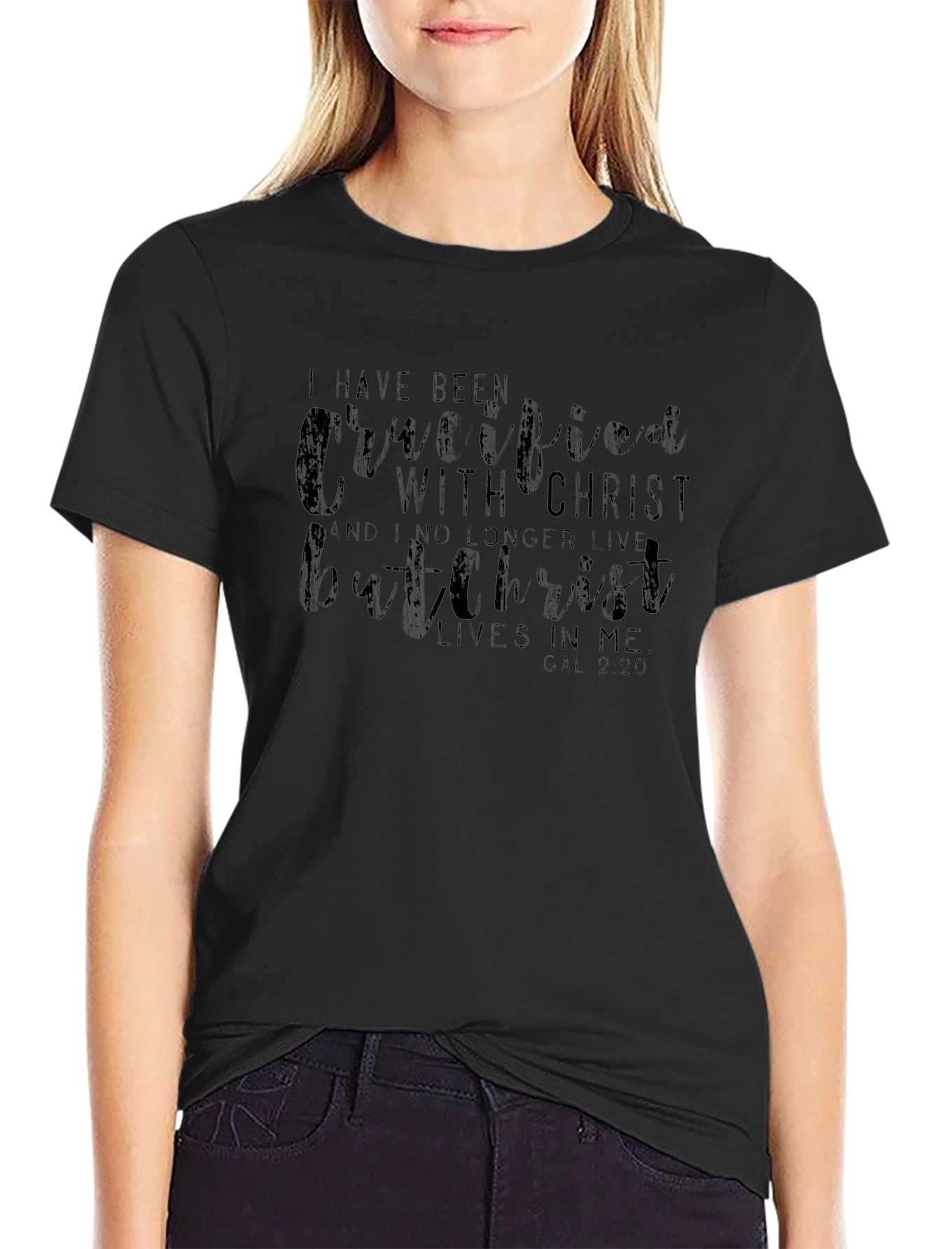 Crucified with Christ Graphic Tee - Black
