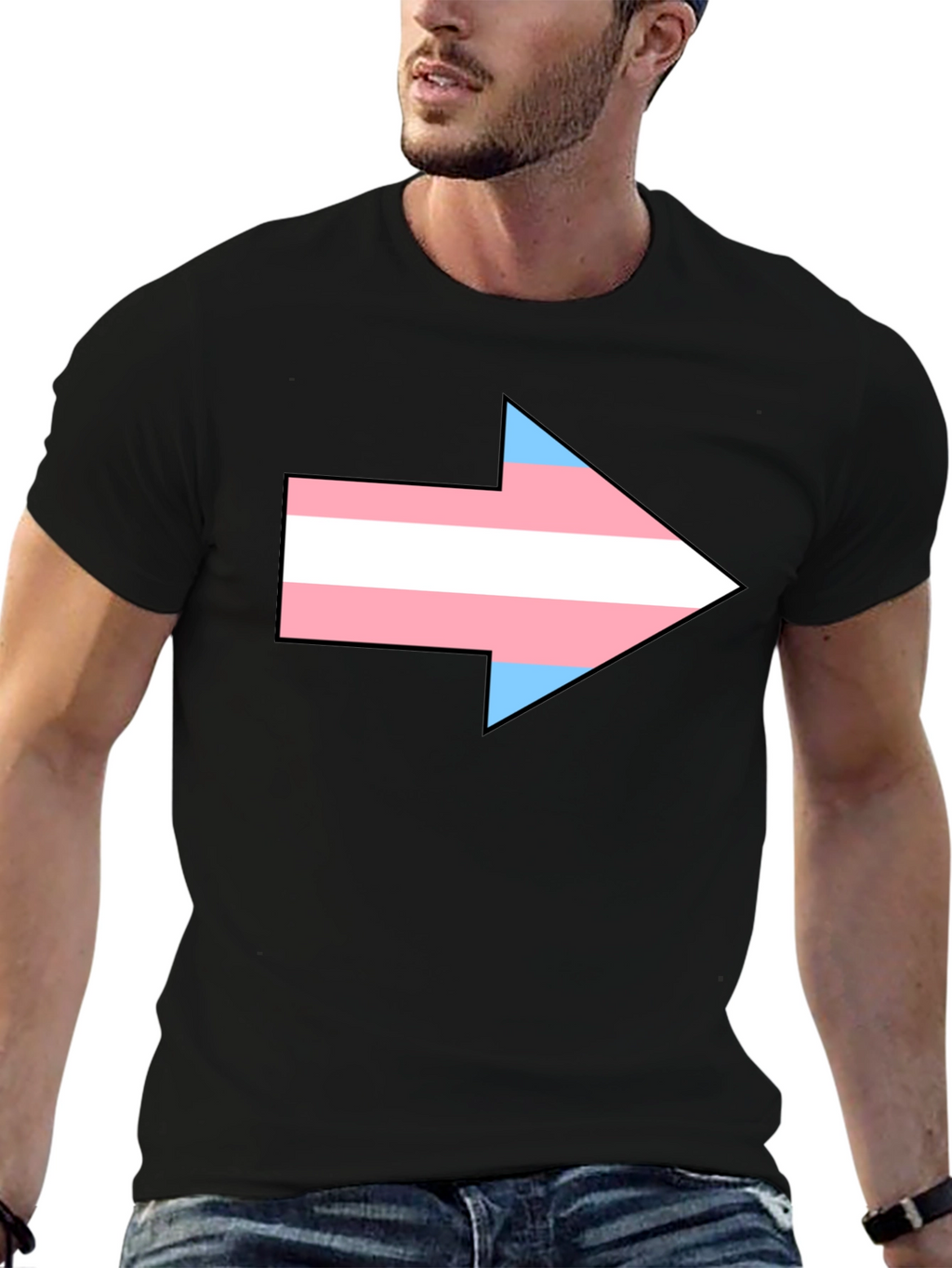 Transgender Pride Arrow Graphic Tee - Black