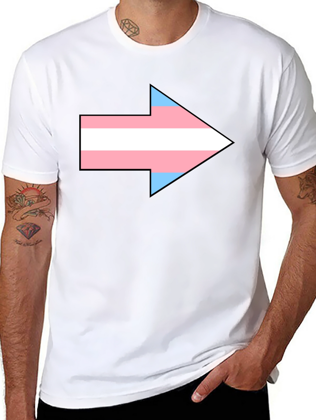 Transgender Pride Arrow Graphic Tee - Black