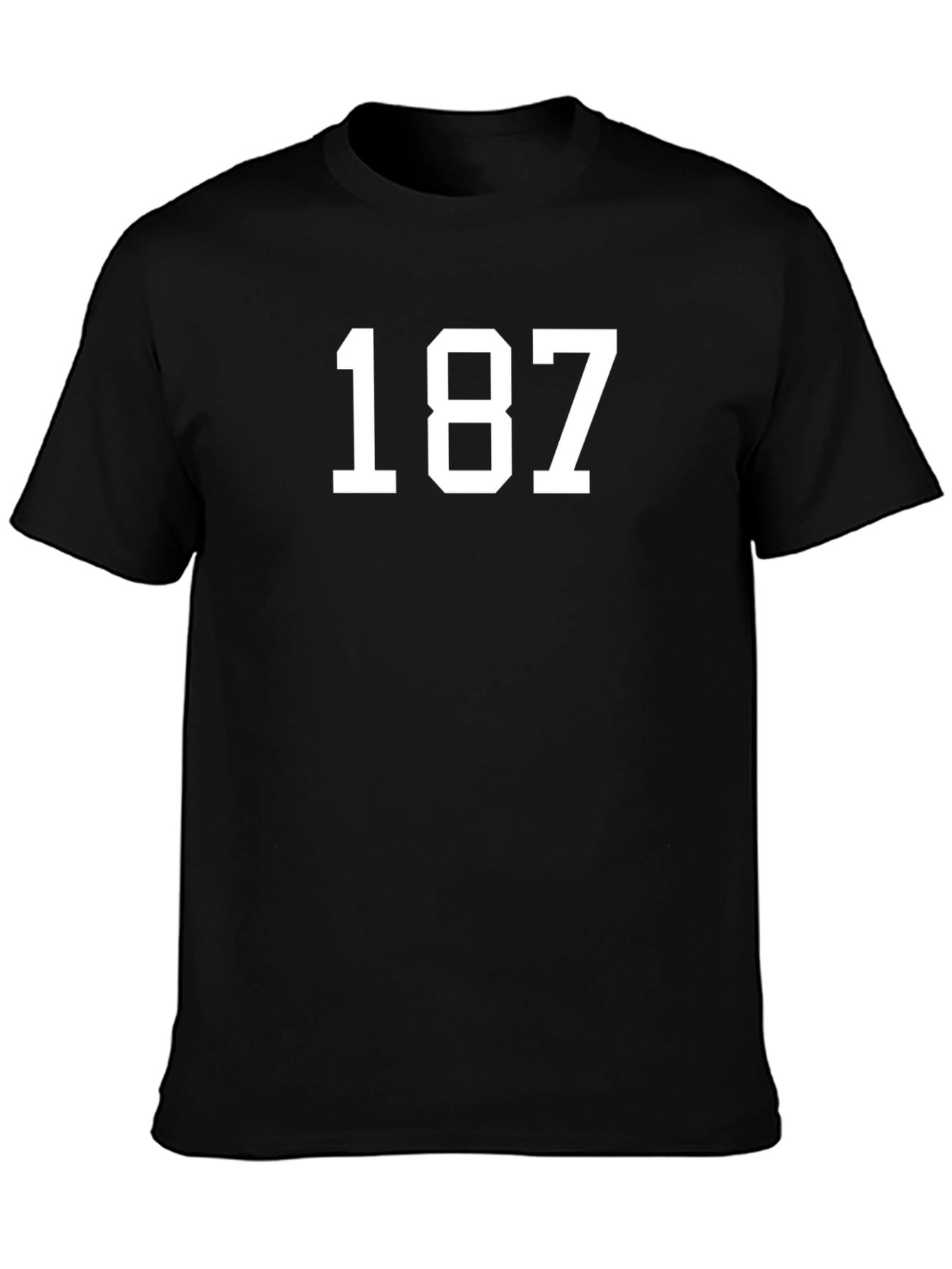 187 Bold Graphic Tee - Black Cotton T-Shirt