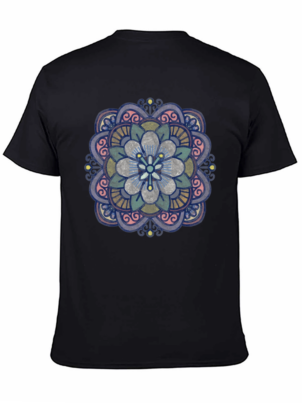 Floral Mandala Graphic T-Shirt - Black