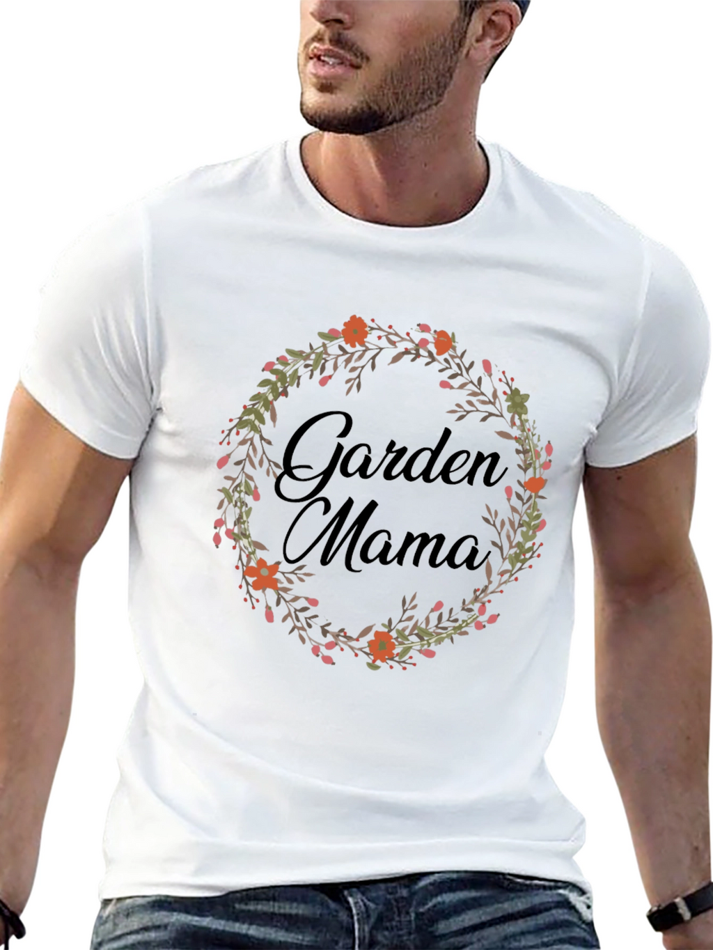 Garden Mama T-Shirt - Floral Wreath Design