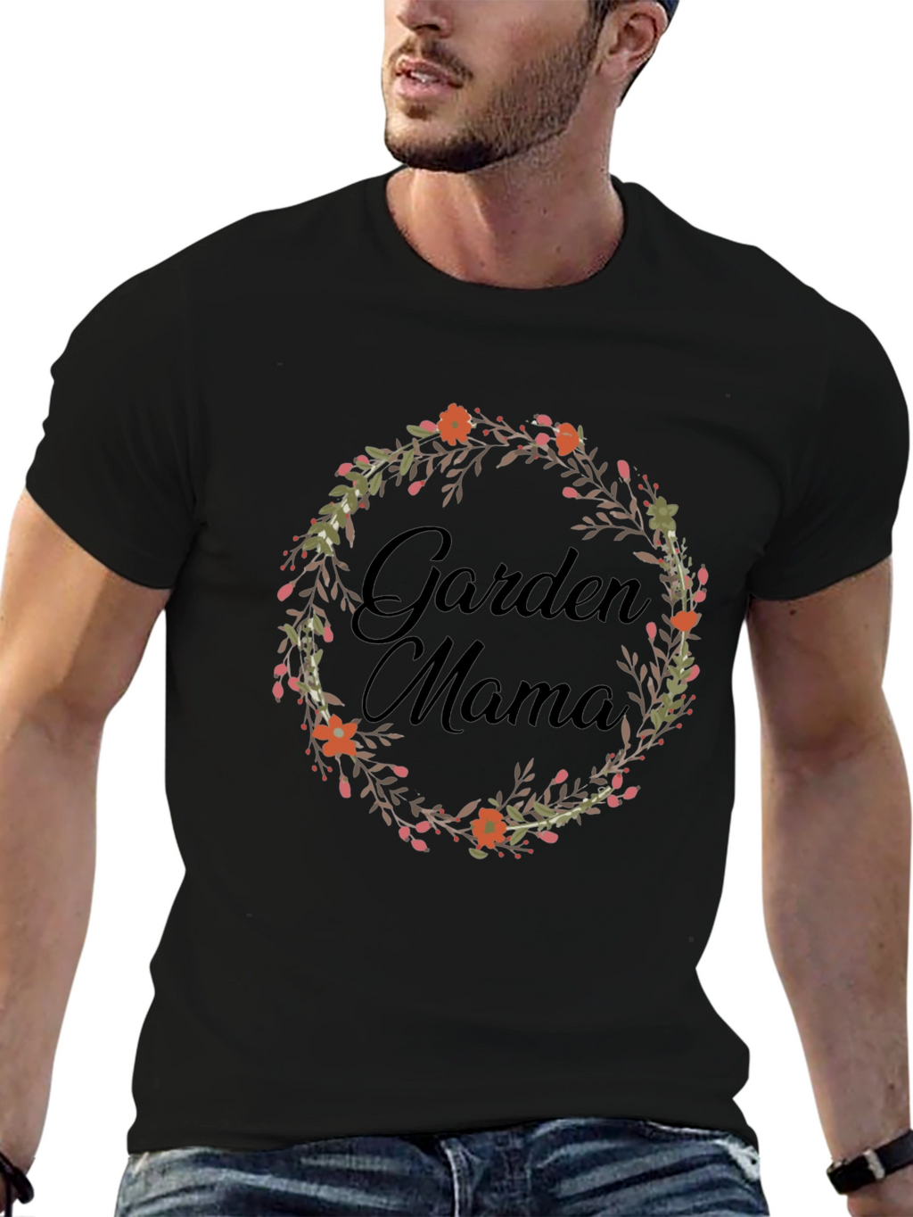 Garden Mama T-Shirt - Floral Wreath Design