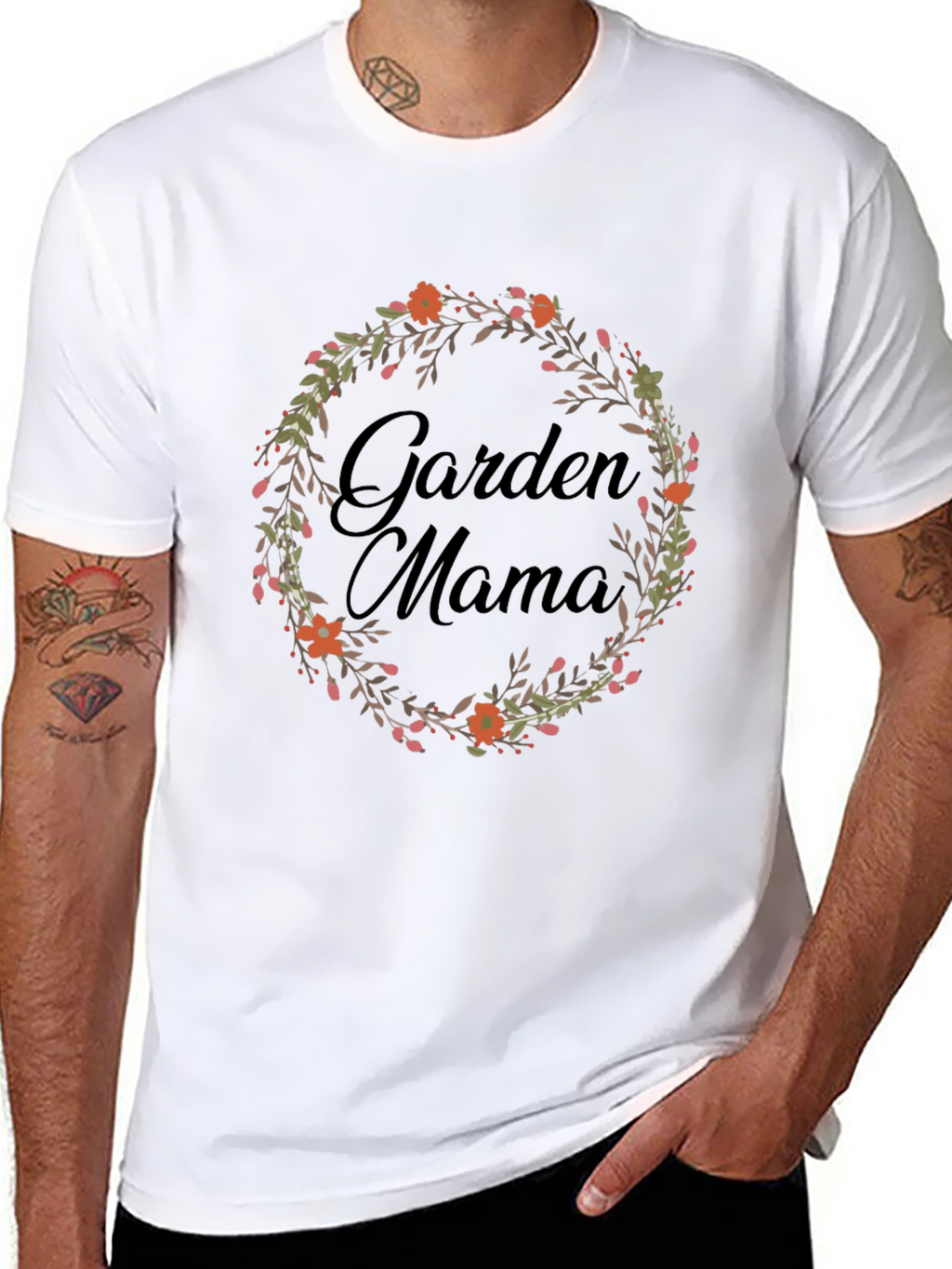 Garden Mama T-Shirt - Floral Wreath Design