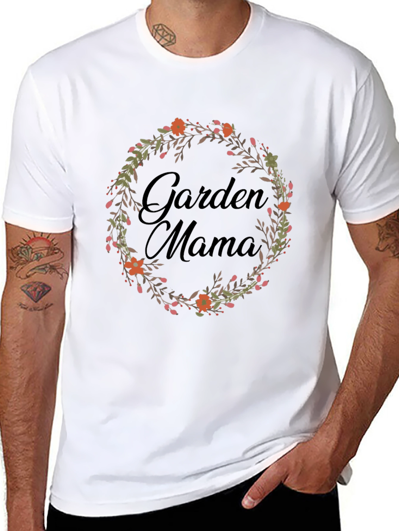 Garden Mama T-Shirt - Floral Wreath Design