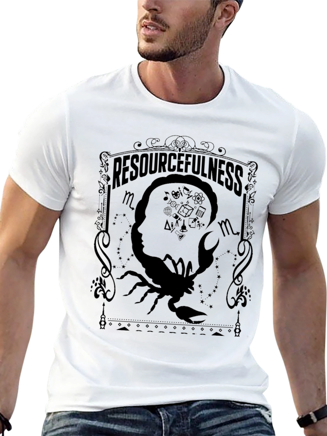 Resourcefulness Scorpion Black Graphic Tee