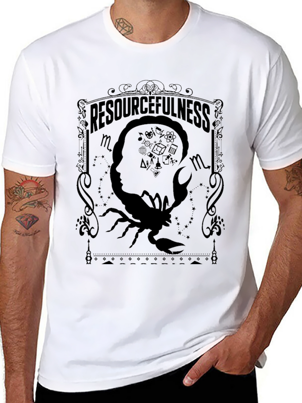 Resourcefulness Scorpion Black Graphic Tee