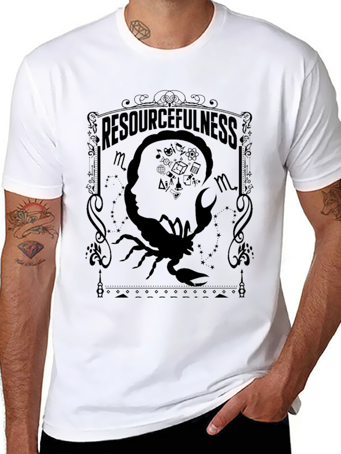 Resourcefulness Scorpion Black Graphic Tee