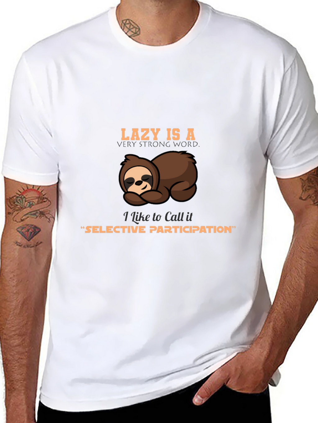 Lazy Sloth T-Shirt - Selective Participation Graphic Tee