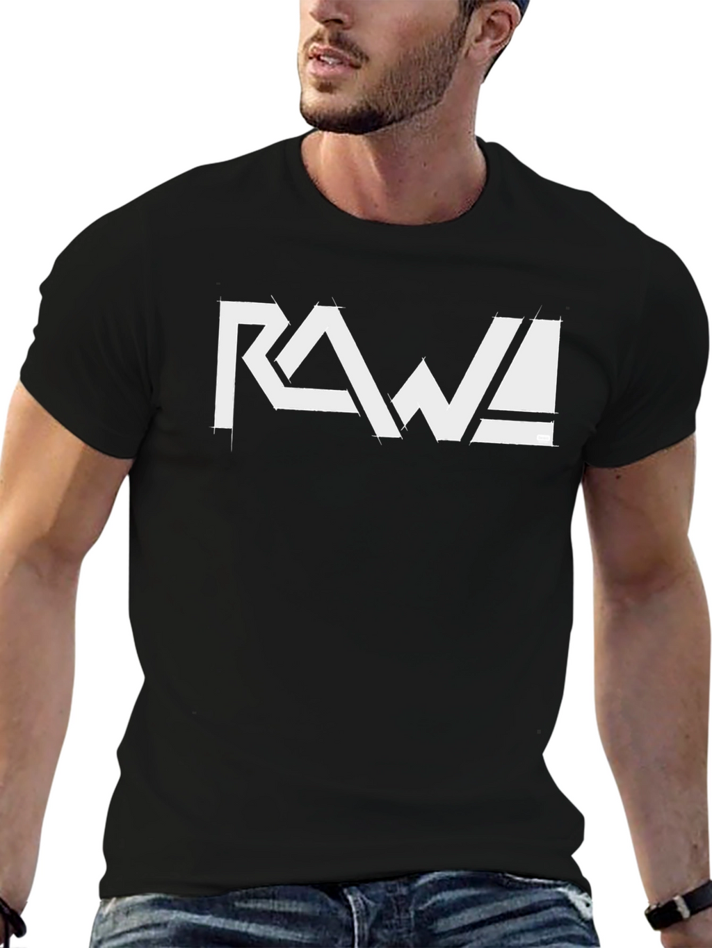 Black RAW! Graphic Tee - Cool Casual Style