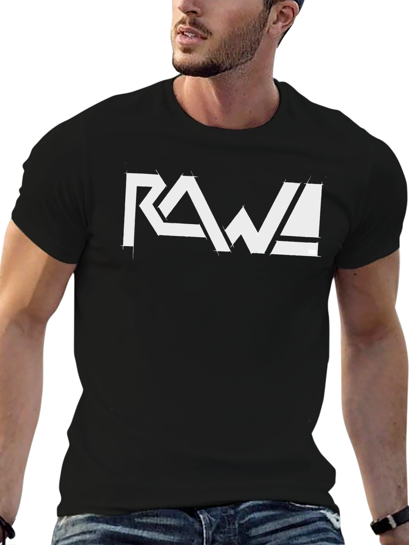 Black RAW! Graphic Tee - Cool Casual Style