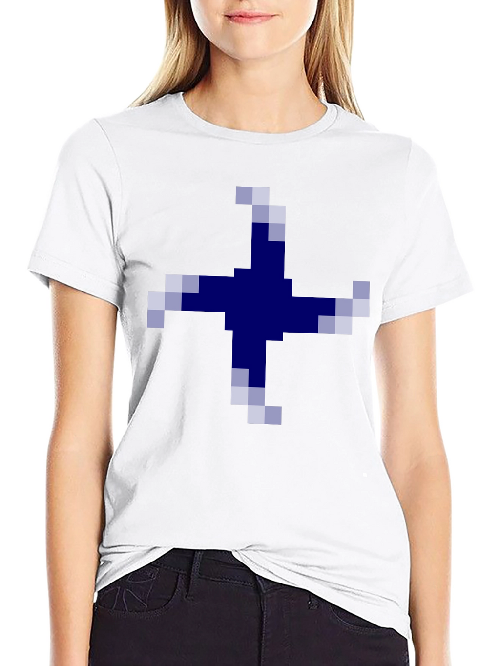 Pixelated Cross Graphic Tee - Casual Comfort